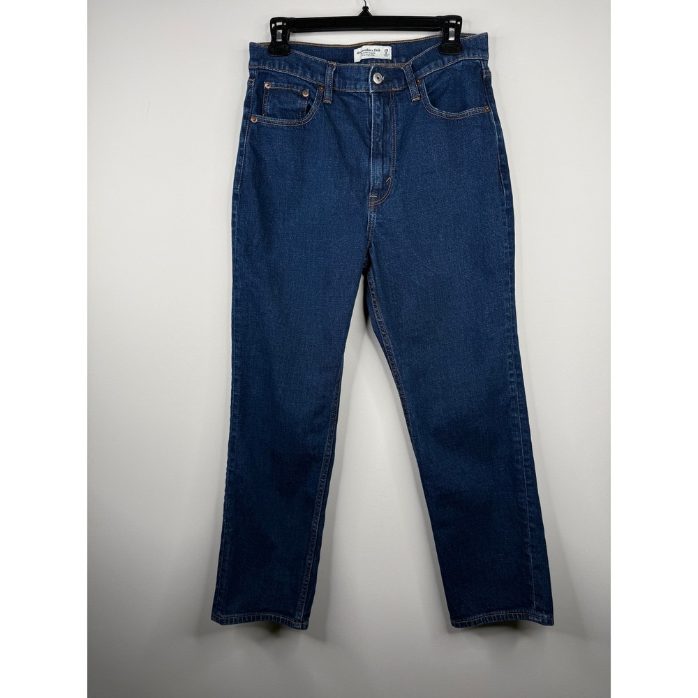 Abercrombie & Fitch Ankle Straight Ultra High Rise Jeans 29/8 Dark Wash Denim